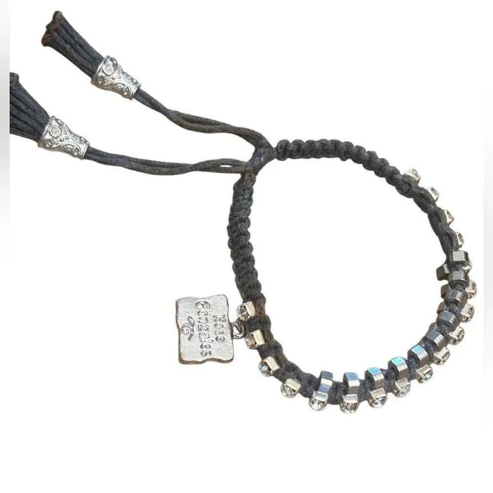 Rose Gonzales Chocolate Brown Woven Rhinestone Bracelet